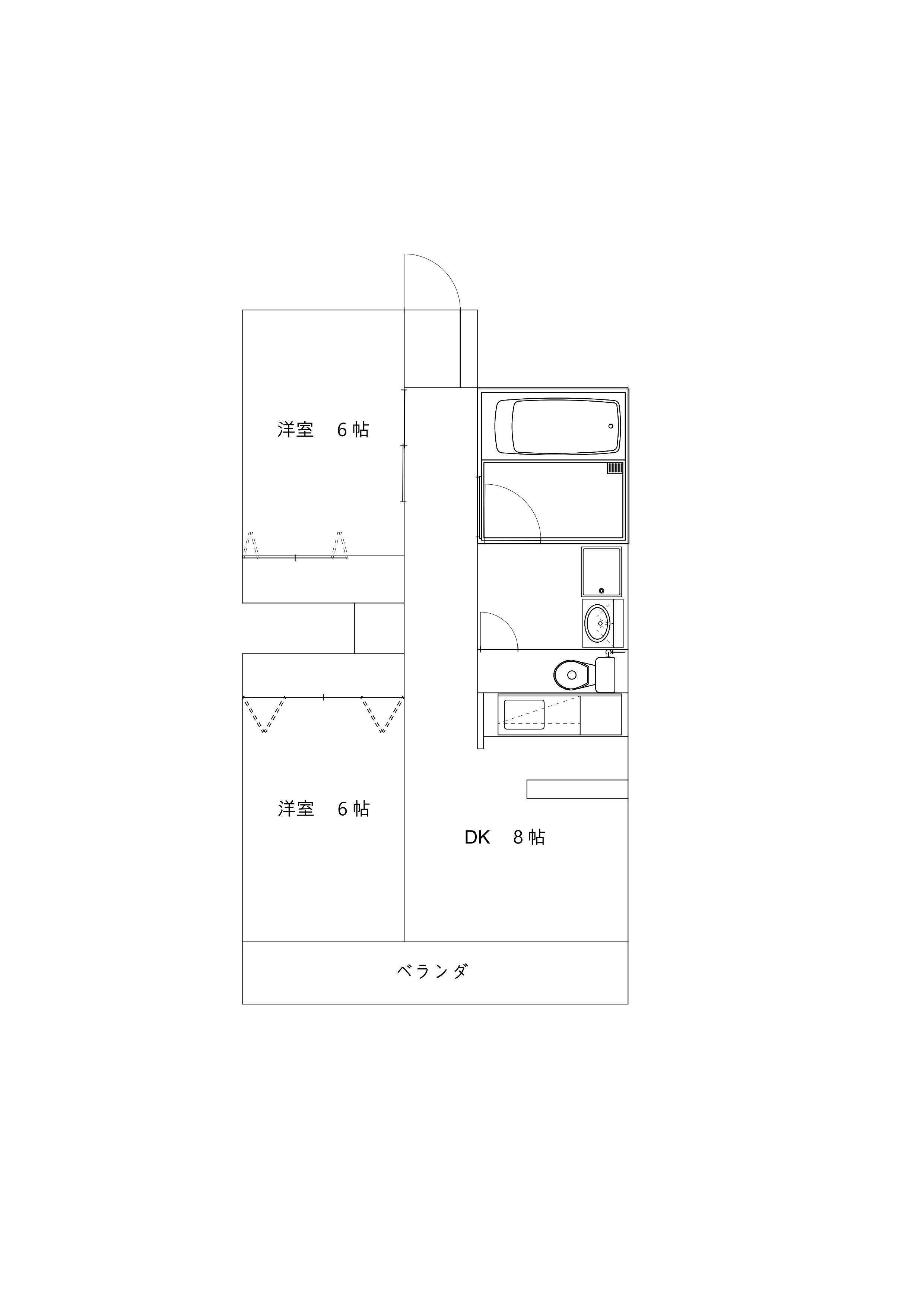 港楽ハイツ1号棟間取り